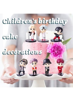 Blue Aura Blue Aura BTS Figures Mic Drop Version Set of 7 Tiny Tan Dolls BTS Figurines Cake Topper Gifting & Collectible Height - 7.8CM Multicolour PVC (BTS Mic Drop)  - Image 2