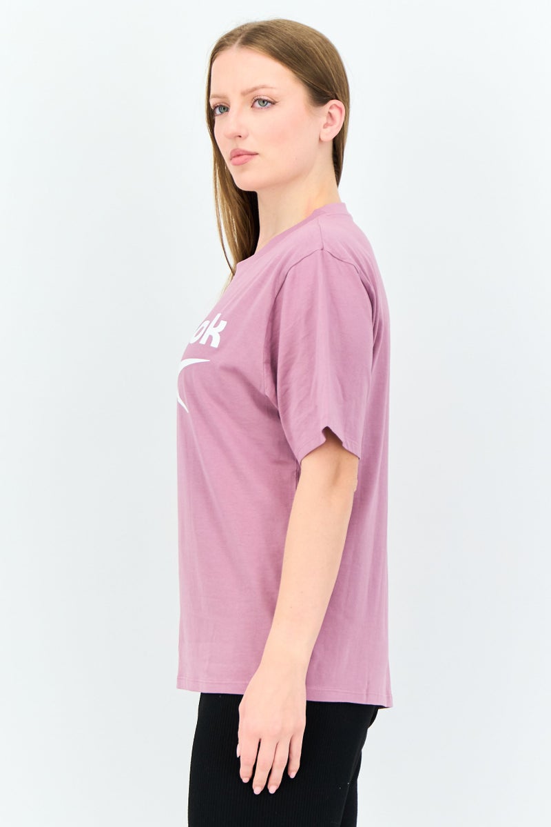 Reebok Women Sportswear Fit Short Sleeve Outdoor T-Shirt, Mauve - Image 2