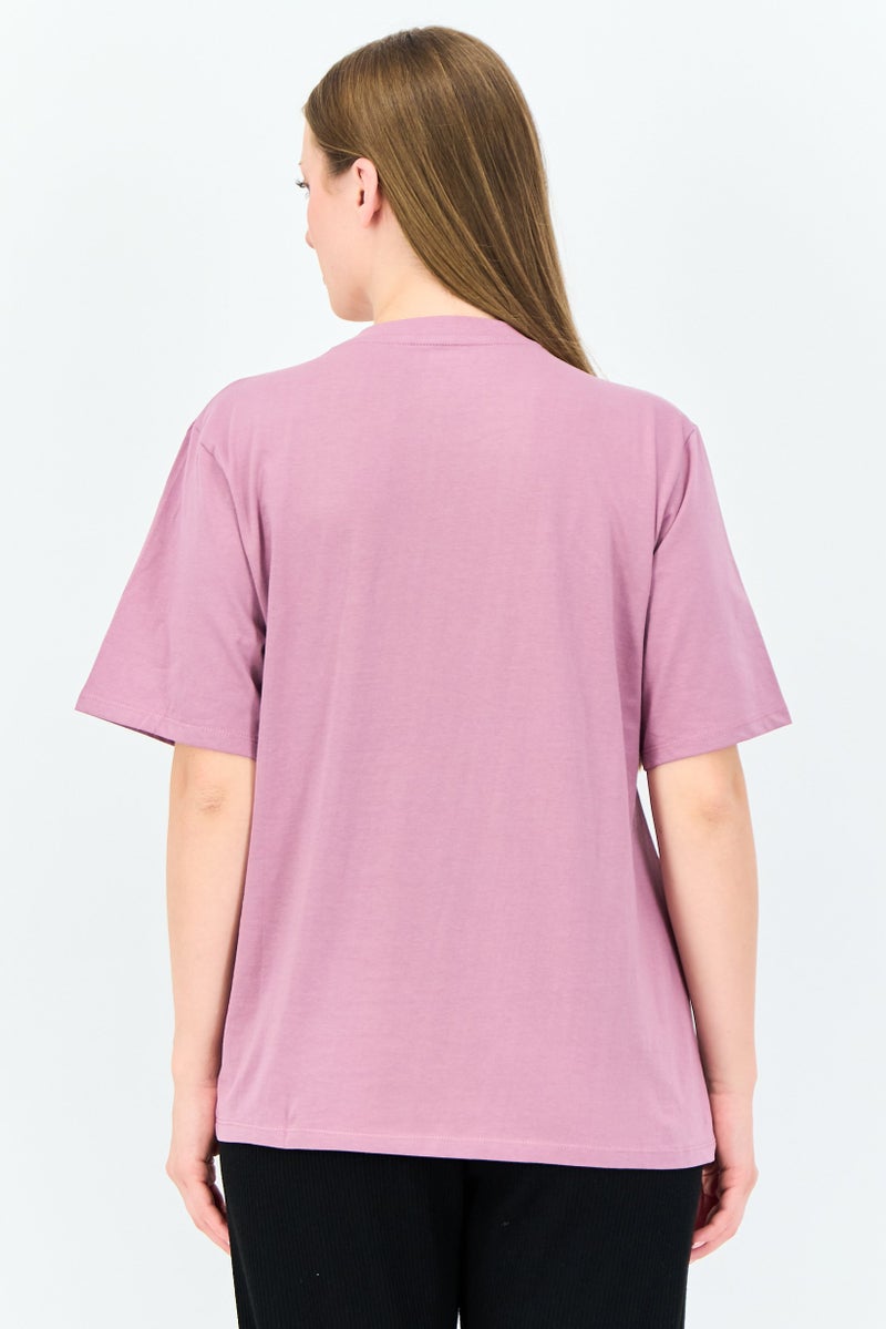 Reebok Women Sportswear Fit Short Sleeve Outdoor T-Shirt, Mauve - Image 3
