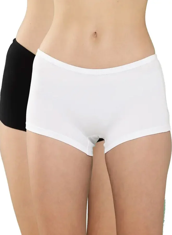 Leading Lady Leading Lady Pack of 2  - Solid Cotton Boyshorts
