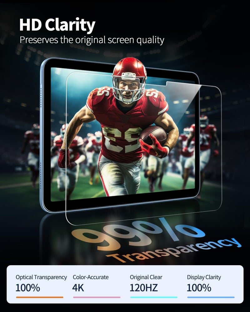 Ambison 2 Pack Screen Protector for iPad 11th/10th Gen A16 (11/10.9 Inch, 2025/2022) ï½œBubble-Free Application with UltraFit Trayï½œHD Clearï½œApple Pencil Supportï½œCase Compatibleï½œ10X Stronger Tempered Glass Protection - Image 4