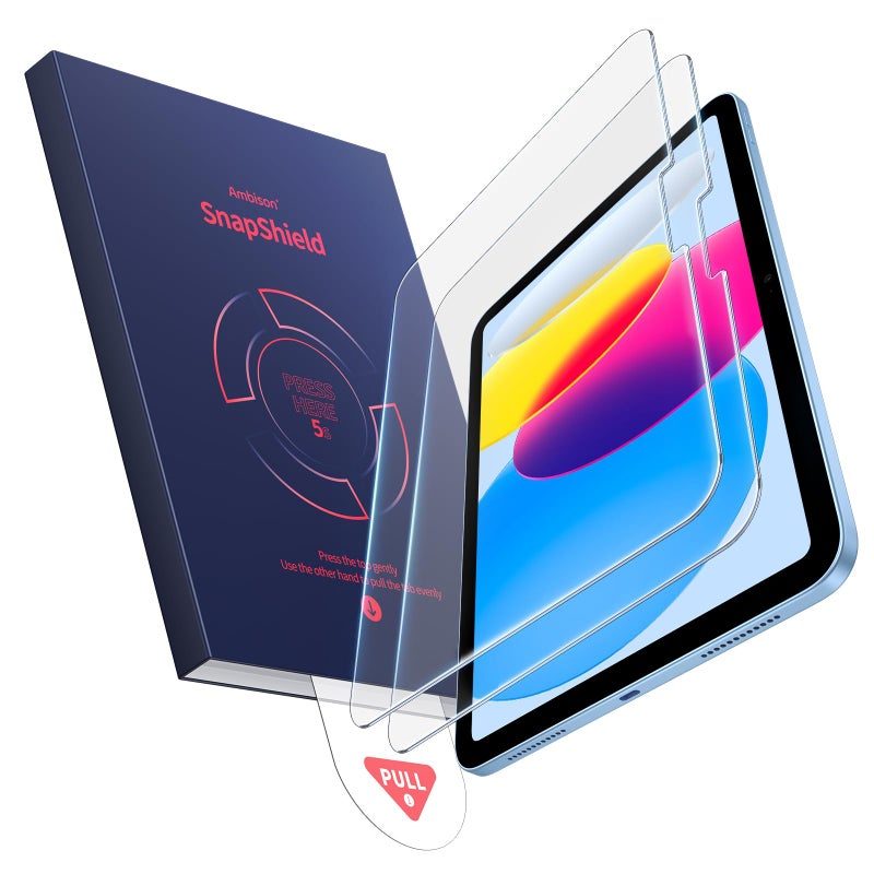 Ambison 2 Pack Screen Protector for iPad 11th/10th Gen A16 (11/10.9 Inch, 2025/2022) ï½œBubble-Free Application with UltraFit Trayï½œHD Clearï½œApple Pencil Supportï½œCase Compatibleï½œ10X Stronger Tempered Glass Protection - Image 1