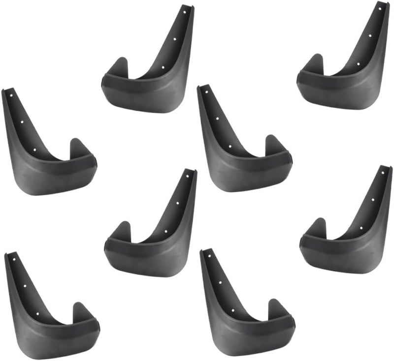 8pcs Universal Small Size Car Tire Mud Flaps and Wheel Splash Guards Set, Rear Wheel Splash Guards Side Skirts for Sedan SUV Truck, Automotive Exterior Mudguard Accessories - Image 1