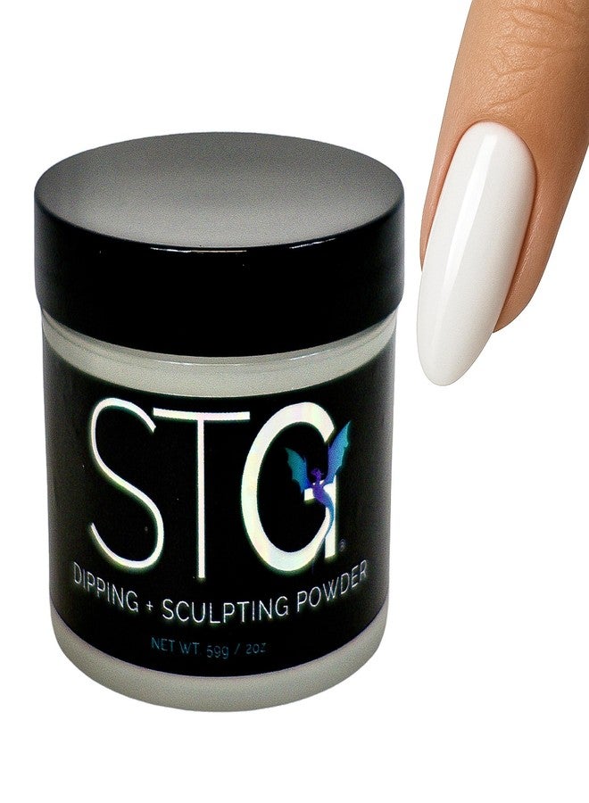 إس تي جي بودرة أظافر أكريليك احترافية من STG Acrylic Systems، تركيبة لا تسبب التموج، خالية من 9 مواد ضارة، وخالية من HEMA، 2 أونصة، لون أبيض - Image 1