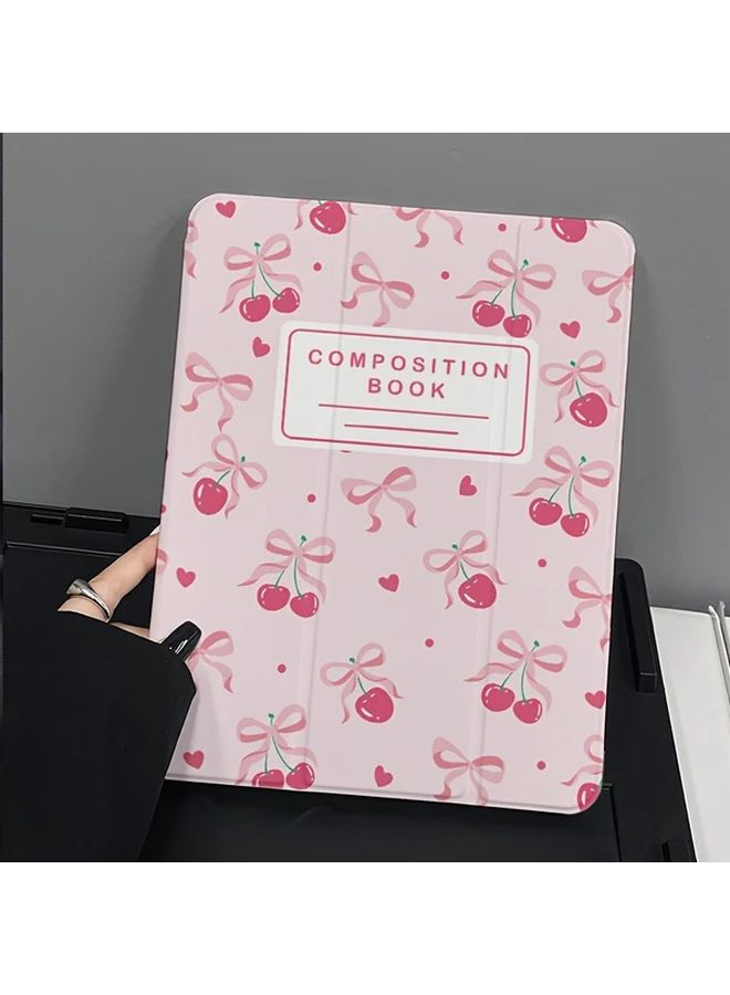 Tri Fold Colorful Cherry Bow Pattern Tablet Case For iPad Pro M4 11 Inch Magnetic Stand - Image 1
