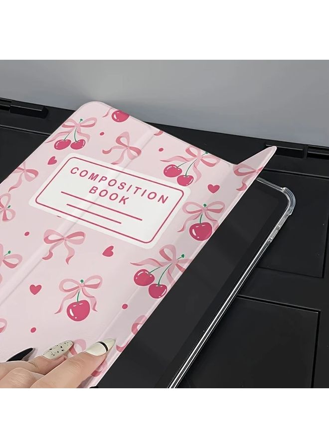 Tri Fold Colorful Cherry Bow Pattern Tablet Case For iPad Pro M4 11 Inch Magnetic Stand - Image 5