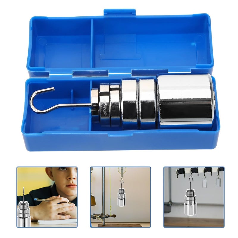 Metal Slotted Weights Set with Hanger for Physics Lab Balance Testing Classroom - Image 3