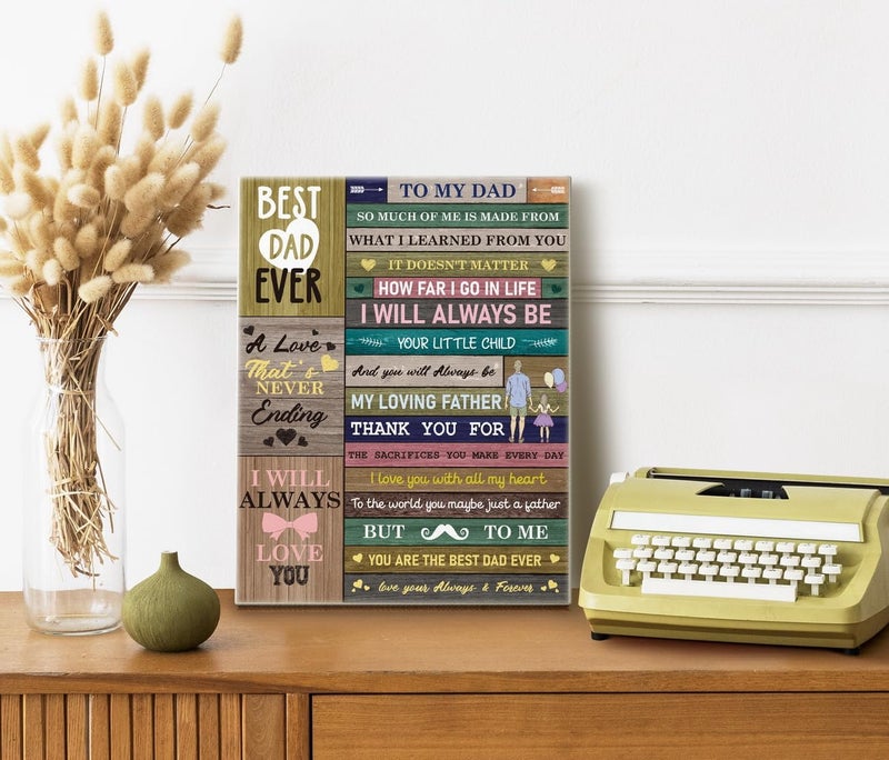 WKYAER Best Dad Ever Canvas Wall Art - Image 2
