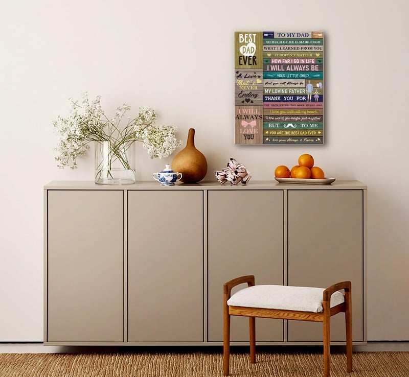 WKYAER Best Dad Ever Canvas Wall Art - Image 5