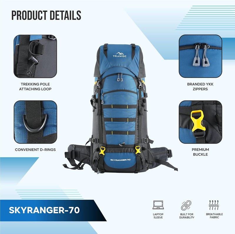 Trawoc حقيبة ظهر داخلية TRAWOC SKYRANGER 70L - Image 2