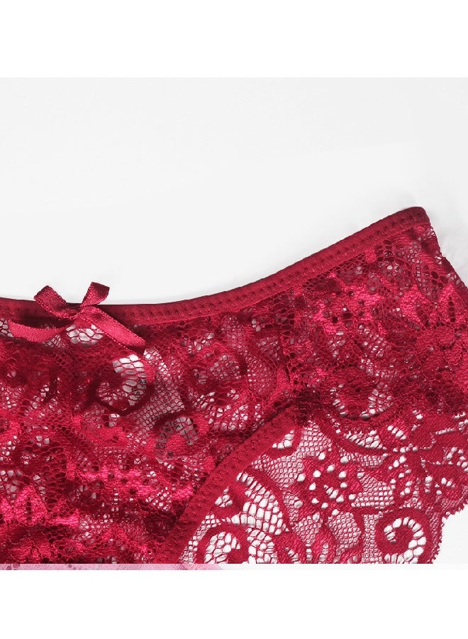 Zeemey Zeemey 5 Pack Womens Underwear Lace Sort Bikini Breathable Panties Low Rise Hipster Ladies Charming Cheeky Lingerie  - Image 2