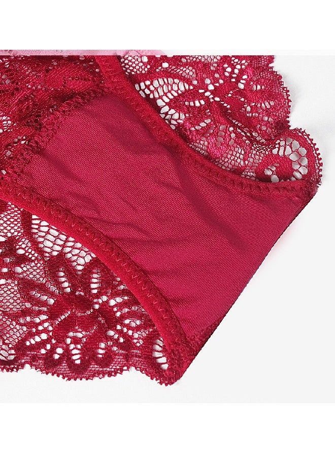 Zeemey Zeemey 5 Pack Womens Underwear Lace Sort Bikini Breathable Panties Low Rise Hipster Ladies Charming Cheeky Lingerie  - Image 3
