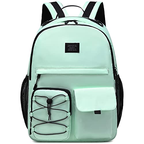 Lohol Casual Backpack for Teen Boys Girls, Stylish Daypack with Anti Theft Pocket for School, Work, or Travel (Light Green) - Image 1