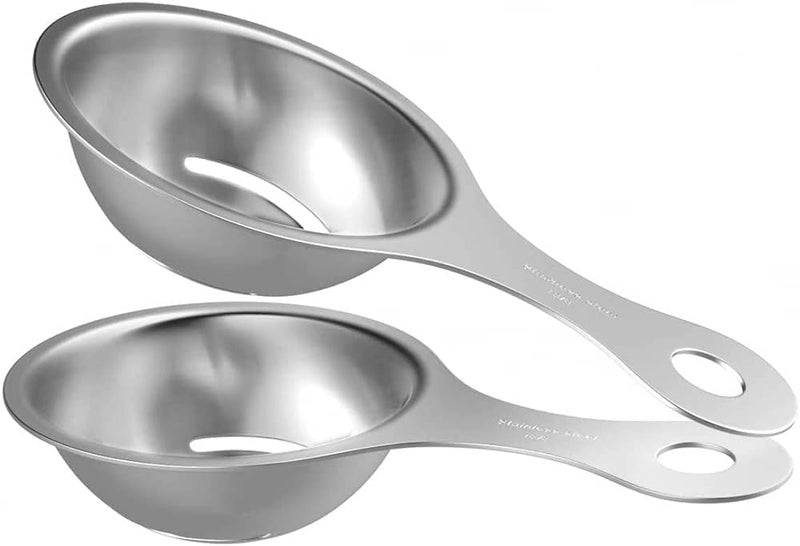 SIYANSHU Egg SeparatorStainless Steel Egg Yolk White Separator Divider Egg Strainer Egg Sieve Egg Fliter Extractor Cooking Baking Tools Dishwasher Safe Chef Kitchen Gadgets Pack of2 - Image 1