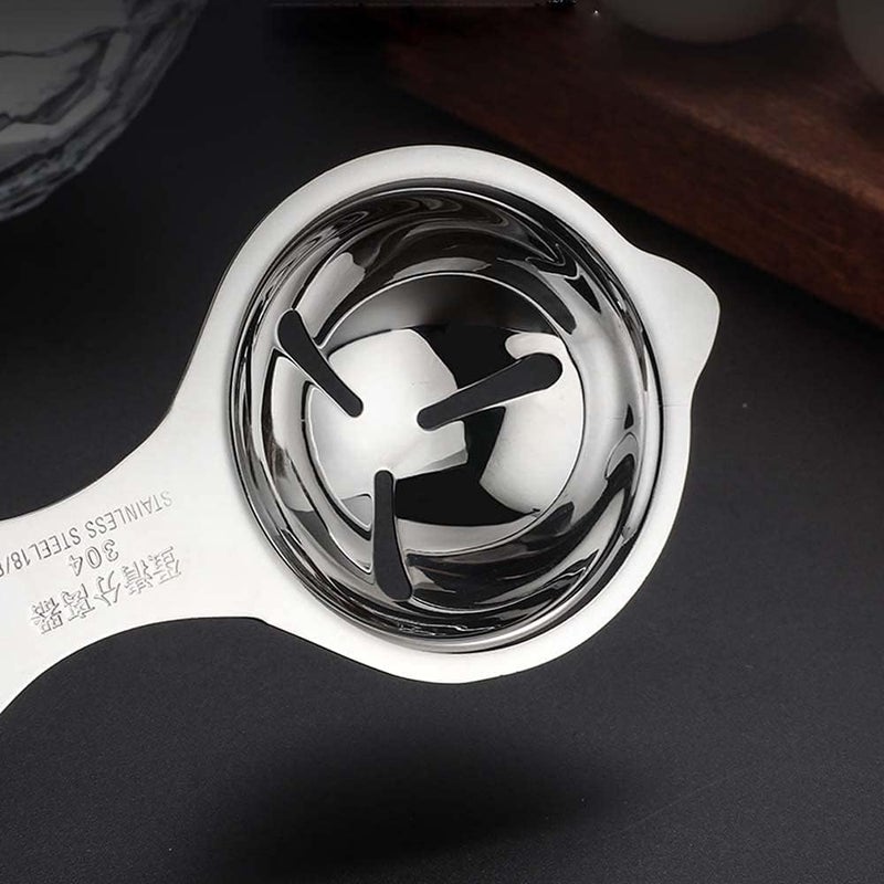 SIYANSHU Egg SeparatorStainless Steel Egg Yolk White Separator Divider Egg Strainer Egg Sieve Egg Fliter Extractor Cooking Baking Tools Dishwasher Safe Chef Kitchen Gadgets Pack of2 - Image 4
