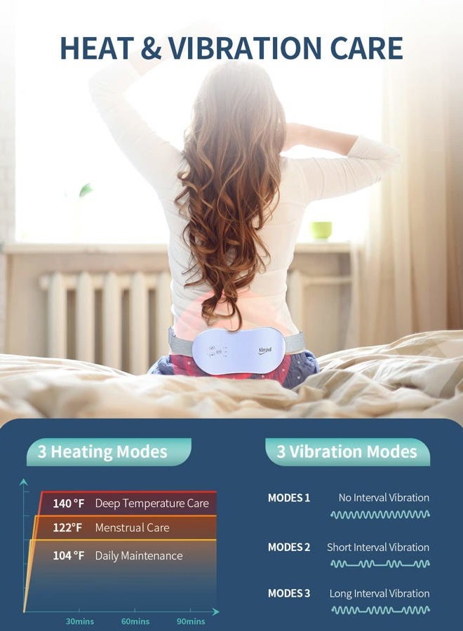 Slimpal Portable Heating Pad for Period Cramps, Electric Cordless Wearable Heat Pad for Menstrual Cramps Relief, 3 Timer Auto Off Setting, Stocking Stuffers Gifts Her Women Girl, Light Grey - Image 4
