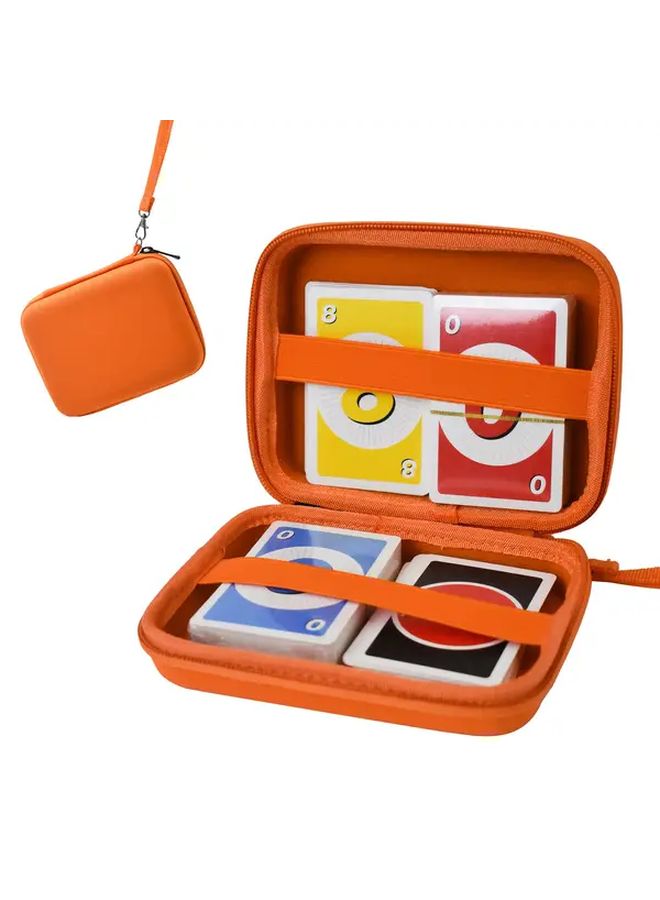 Orange Hard Shell Card Organizer Case Durable PU Material 300 Card Capacity Flip Top Closure - Image 1