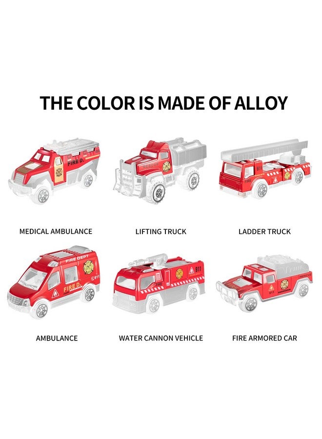 TEMI Toddler Toys for 3 4 5 6 Years Old Boys, Die-cast, Alloy Metal Emergency Fire Rescue Vehicle Transport Car / Truck Toys Set w/Play Mat for Age 3-9 Toddlers Kids Boys & Girls - Image 5