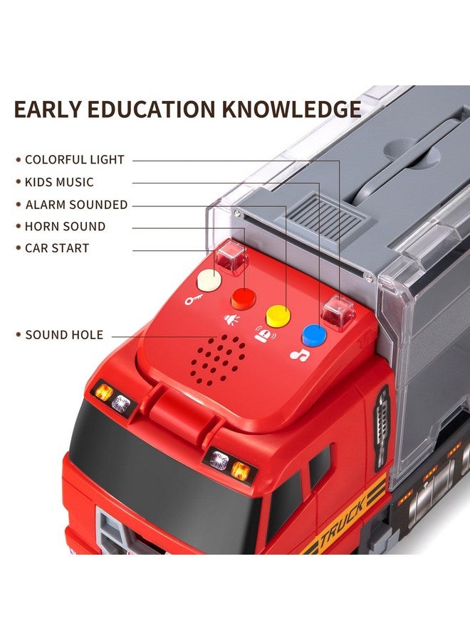 TEMI Toddler Toys for 3 4 5 6 Years Old Boys, Die-cast, Alloy Metal Emergency Fire Rescue Vehicle Transport Car / Truck Toys Set w/Play Mat for Age 3-9 Toddlers Kids Boys & Girls - Image 3