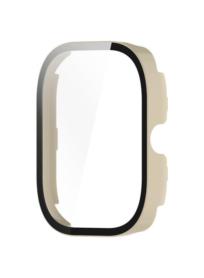 Kmaxai Compatible With Redmi Watch 5/4 Protective Film + Case, All-in Full Coverage Xiaomi Redmi Watch Dial Protector & Screen Film, Hard Shell Anti-fingerprint Tempered Glass Film, Ivory White - Image 4