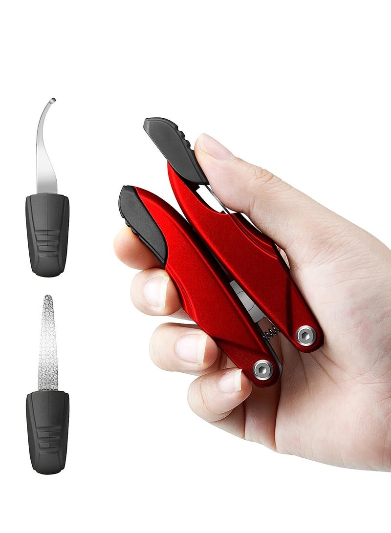 Excefore Toe Nail Clippers Adult, 3 in 1 Collapsible Toenail Clippers for Nails, Ingrown Toenails Podiatrist Toenail Clippers, Heavy Duty Toe Nail Clippers for Men and Seniors(Red-Black) - Image 1