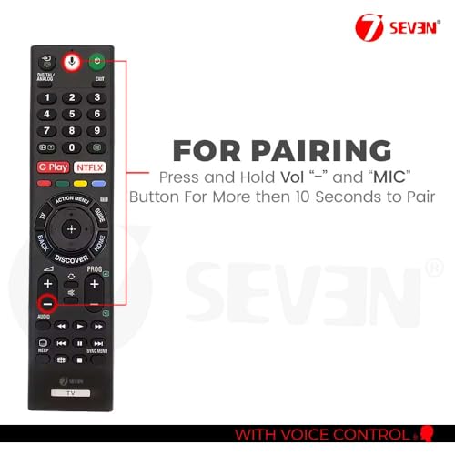 7-Seven 7 SEVEN® Compatible with Sony TV Remote Control Model RMF-TX200P with Bluetooth Voice Command Suitable for 4K Smart LED UHD OLED QLED Android Bravia Television - Pairing Must ! - Image 2