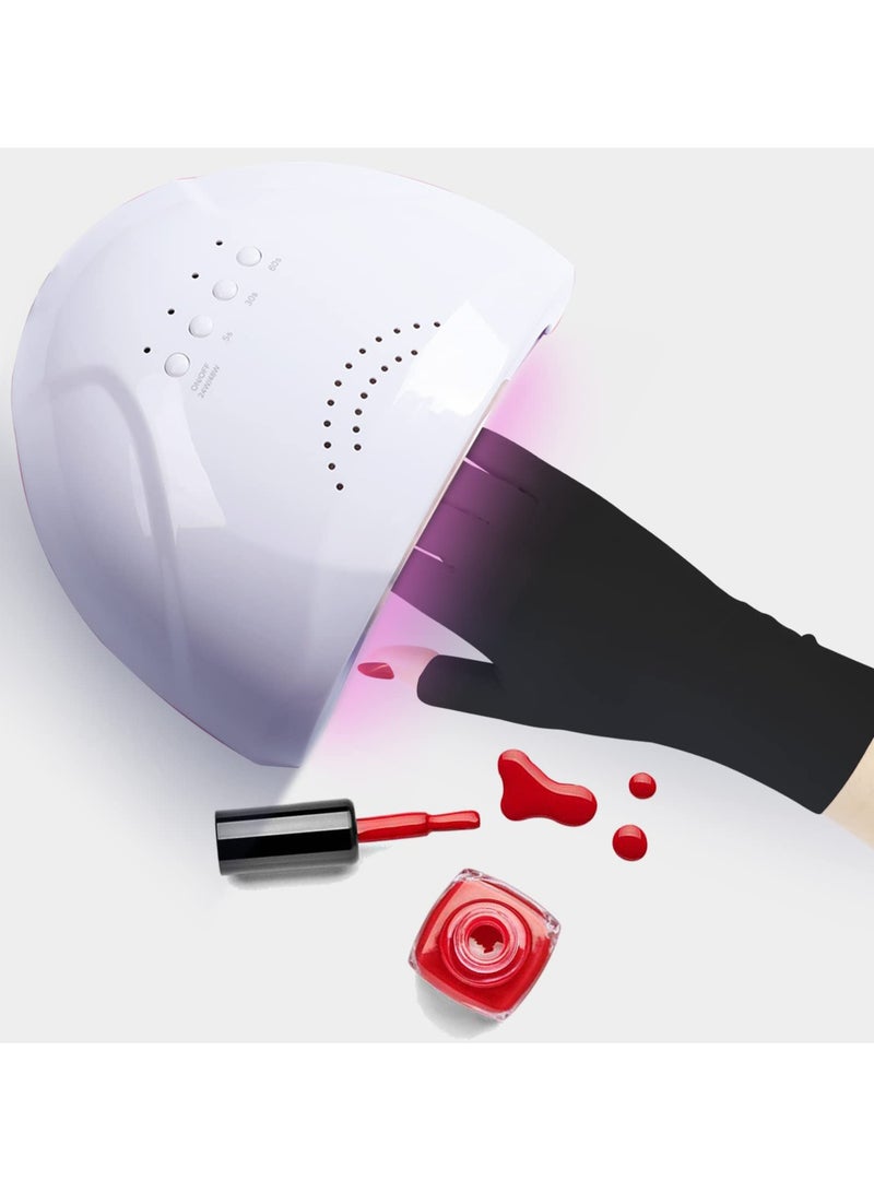 SUNSAR 2 Pairs Anti UV Gloves UV Shield Gloves for Gel Manicure,Protect Hands from UV Light Lamp Dryer(Black+White) - Image 5