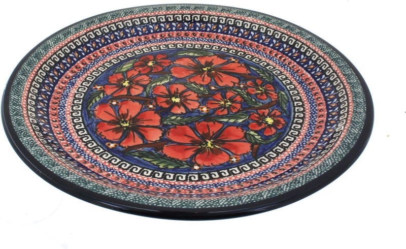 Blue Rose Pottery Blue Rose Polish Pottery Jungle Flower Dinner Plate - Image 1