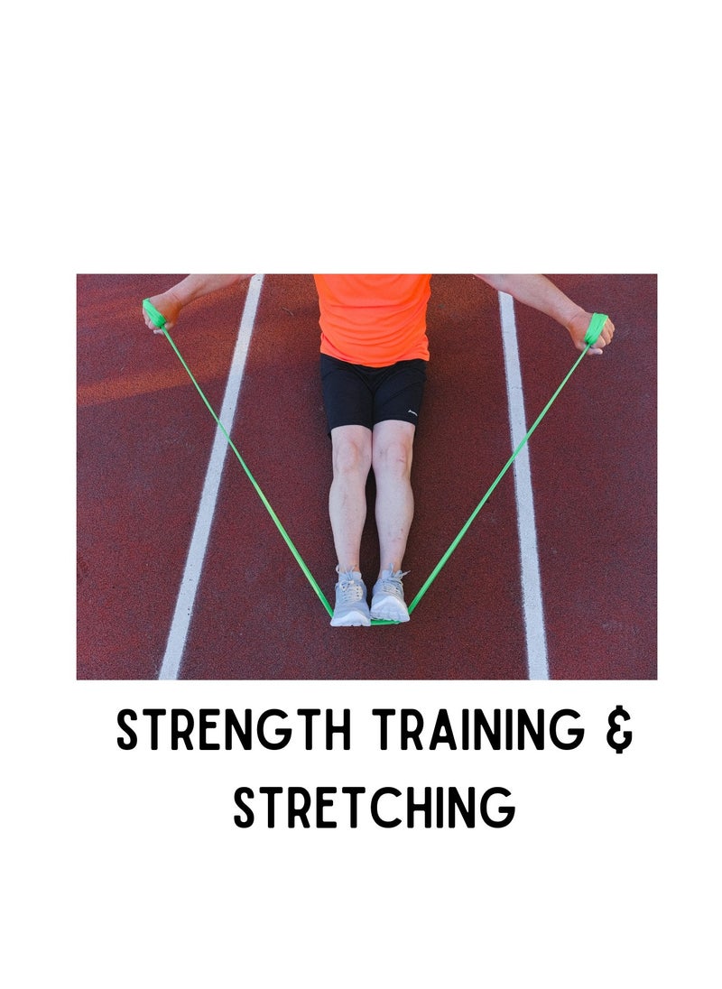 Made2Motivate Medium Resistance Band Elastic Exercise Equipment Straight Stretching Fitness Training For Full Body Leg Crossfit Pt Yoga Stretch Rehab Therapy  - Image 2