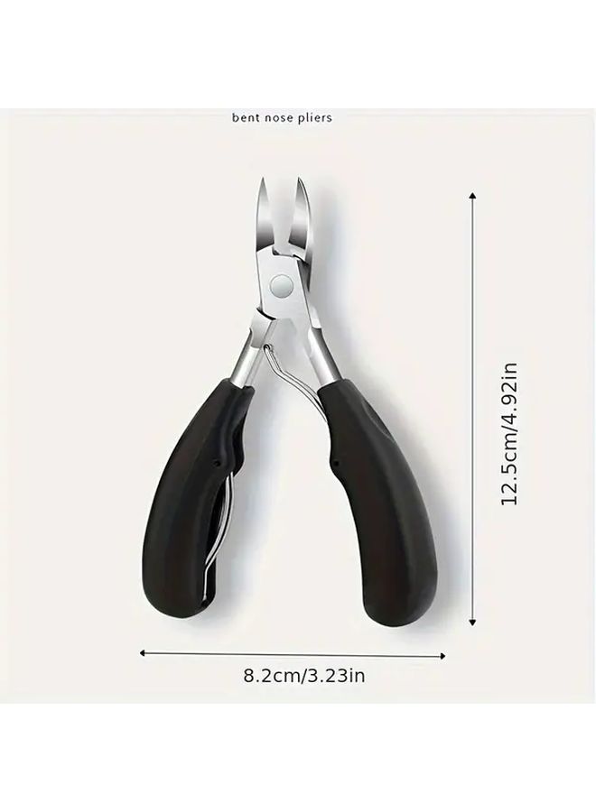Professional Stainless Steel Nail Clippers For Thick And Ingrown Toenails Black 2 Pcs With Nail File - Image 4