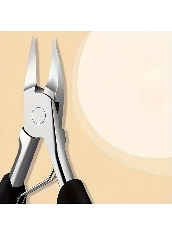 Professional Stainless Steel Nail Clippers For Thick And Ingrown Toenails Black 2 Pcs With Nail File - Image 2