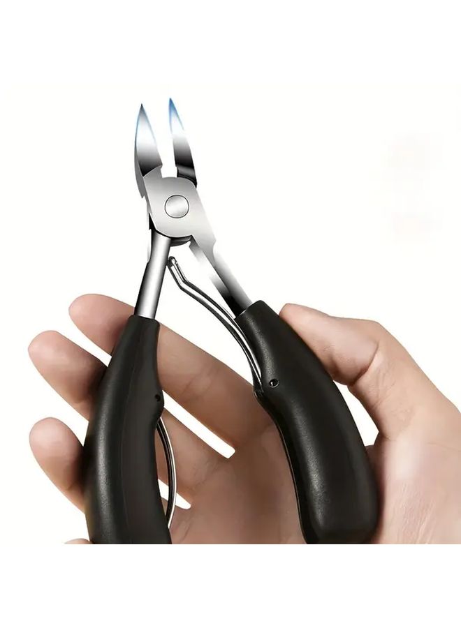 Professional Stainless Steel Nail Clippers For Thick And Ingrown Toenails Black 2 Pcs With Nail File - Image 3