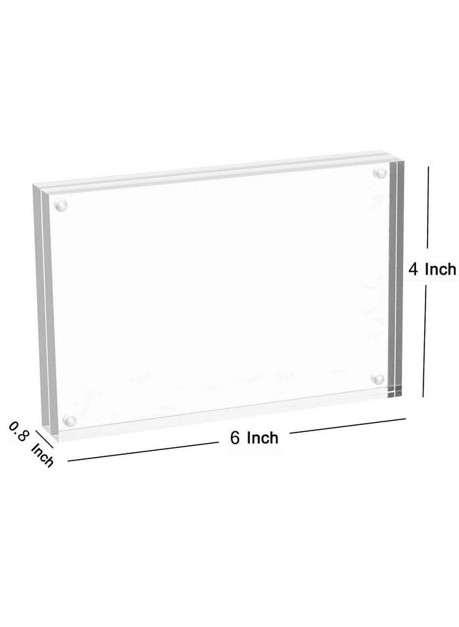 Meetu Acrylic Picture Frame 4x6,Clear Freestanding Double Sided 20mm Thickness Frameless Magnetic Photo Frames Desktop Display with Gift Box Package(5 Pack) - Image 5