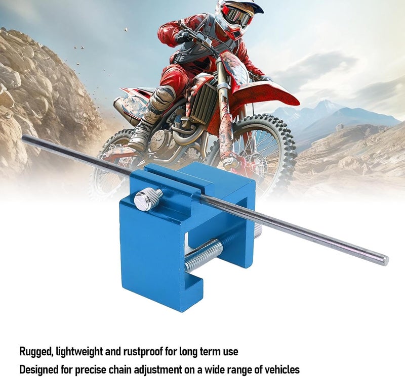 Motorcycle Chain Alignment Tool, Precise Alignment Optimum Performance Chain Adjusting Tool, Aluminum Alloy 08 to 0048 Universal Quick Accurate Alignment Tool (Blue) - Image 3