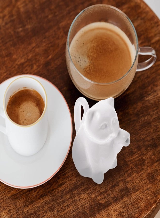 Hemoton Ceramic Milk Pitcher Cup Mini Porcelain Gravy Boat Pitcher: 50ML Cat Shaped Ceramic Creamer Cup White Gravey Pourer Dish Coffee Milk Creamer Mini Sauce Serving Jug - Image 4