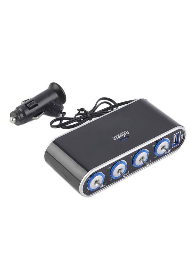 NIBEMINENT 4-Port Multi Socket Car Cigarette Lighter And DC Charger  - Image 1