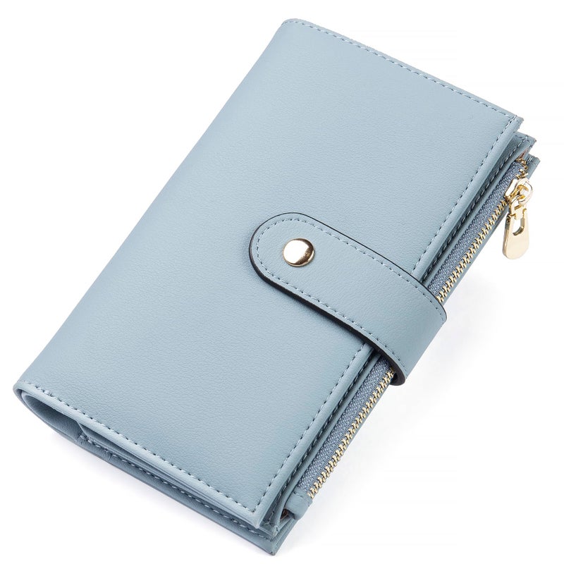 yiijay Womens Wallet RFID Blocking Vegan Leather Trifold Clutch Credit Card Holder Ladies Travel Wallet Purse with Pen Holder - Image 1