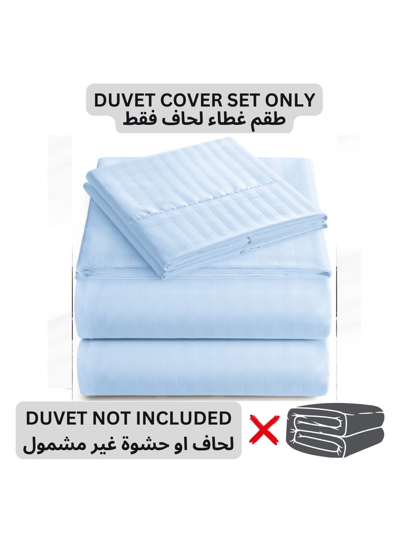 TW Premier Hotel Duvet Cover Stripe 240x260cm Super King Size 6 Pcs Set, 1 Duvet Cover 240x260cm (Without Filling), 1 Fitted Sheet 200x200+30cm, 2 Pillow Sham 75x50+5cm, 2 Pillow Cases 50x75cm - Image 2