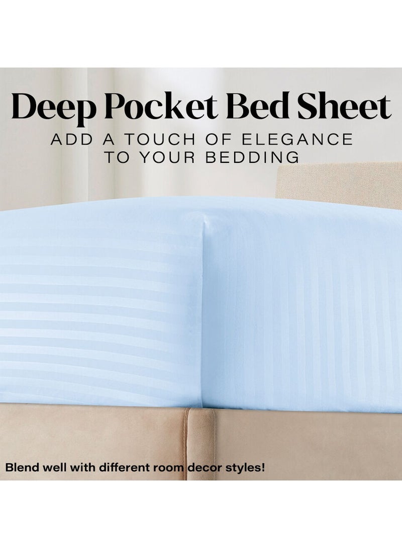 TW Premier Hotel Duvet Cover Stripe 240x260cm Super King Size 6 Pcs Set, 1 Duvet Cover 240x260cm (Without Filling), 1 Fitted Sheet 200x200+30cm, 2 Pillow Sham 75x50+5cm, 2 Pillow Cases 50x75cm - Image 4