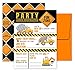 Pink Pixie Studio Deluxe Construction Dump Truck Birthday Party Invitations for Boys 20 Double Sided Large 5 x 7 Flat Fill In Invites with Orange Envelopes Kids Party Supplies - Image 3
