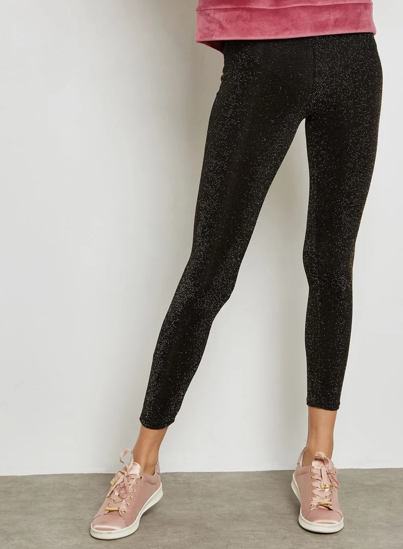 Miss Selfridge High Waist Glitter Leggings