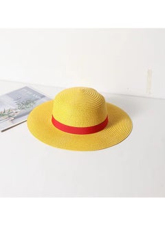 onepiece Luffy Anime Cartoon Straw Hat Summer Accessories Hats Sun Protection Cosplay Hat For Women Men One Piece Anime Inspired Head Size 55cm  - Image 1