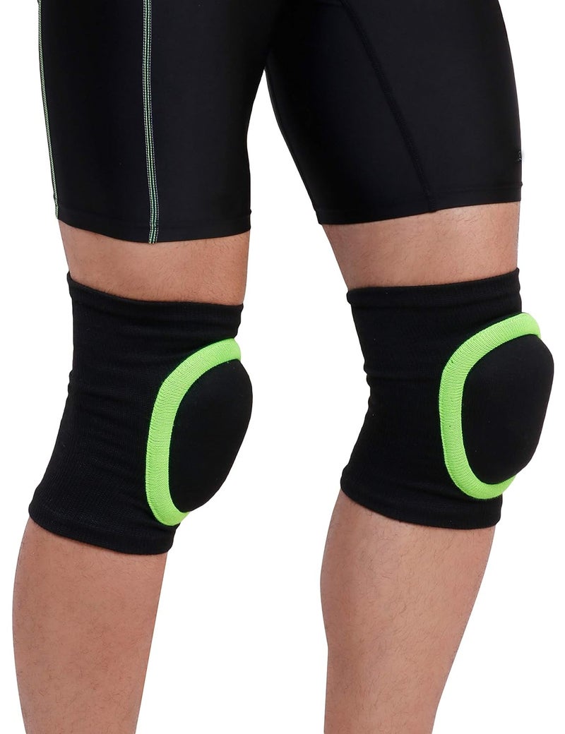 WMX Dancing/Skating/Cycling/Guard Protector Knee & Elbow Pads in Moulded Shape (Adult, NEON & WHITE COMBO) - Image 5