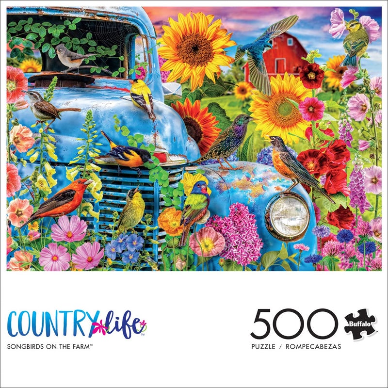 Buffalo Games - Country Life - Songbirds on The Farm - 500 Piece Jigsaw Puzzle - Image 2