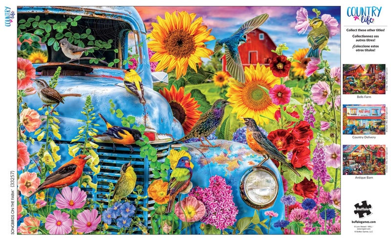 Buffalo Games - Country Life - Songbirds on The Farm - 500 Piece Jigsaw Puzzle - Image 5