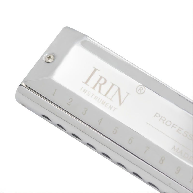 Silvery 48-Hole Half-Scale Harmonica Professional Woodwind Instrument with Tone and Semitone Switch Mouth Organ Gift - Image 3