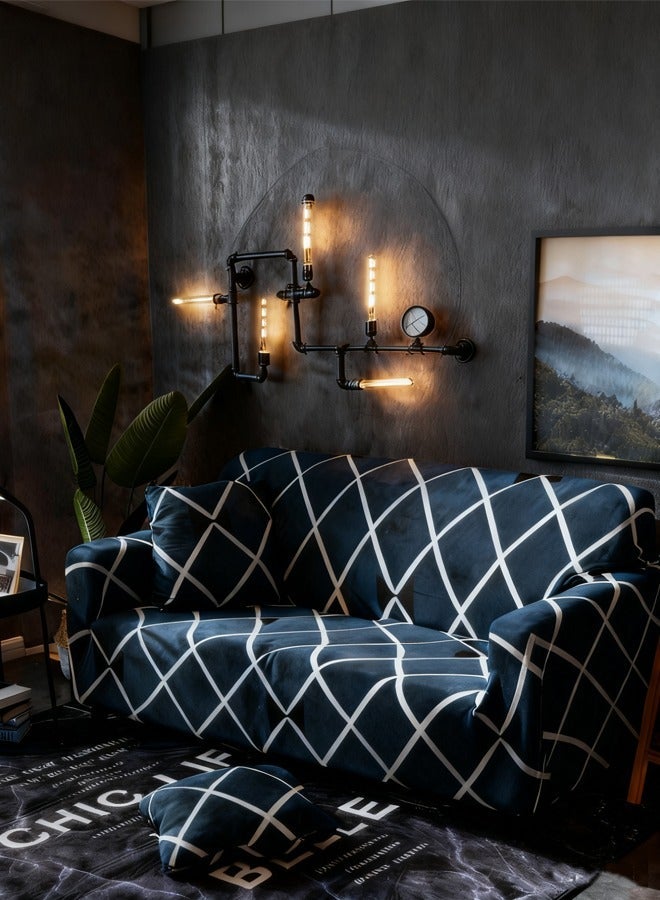 غولف تريند طقم أغطية كنب عصري مكون من 3 مقاعد مع غطاء وسادة واحد - غطاء أريكة عصري 3 مقاعد مع غطاء وسادة واحد - غطاء انزلاق فائق التمدد مصمم بشكل رائع لأريكة على شكل حرف I (بطول 190-235 سم)، واقي أثاث مانع للانزلاق، غطاء أريكة وأريكة قابل للغسل في الغسالة - Image 2