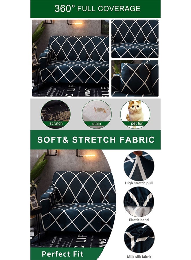 غولف تريند طقم أغطية كنب عصري مكون من 3 مقاعد مع غطاء وسادة واحد - غطاء أريكة عصري 3 مقاعد مع غطاء وسادة واحد - غطاء انزلاق فائق التمدد مصمم بشكل رائع لأريكة على شكل حرف I (بطول 190-235 سم)، واقي أثاث مانع للانزلاق، غطاء أريكة وأريكة قابل للغسل في الغسالة - Image 3