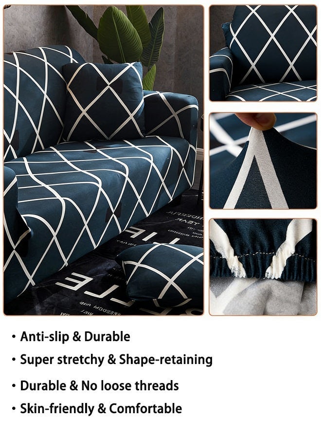 غولف تريند طقم أغطية كنب عصري مكون من 3 مقاعد مع غطاء وسادة واحد - غطاء أريكة عصري 3 مقاعد مع غطاء وسادة واحد - غطاء انزلاق فائق التمدد مصمم بشكل رائع لأريكة على شكل حرف I (بطول 190-235 سم)، واقي أثاث مانع للانزلاق، غطاء أريكة وأريكة قابل للغسل في الغسالة - Image 4