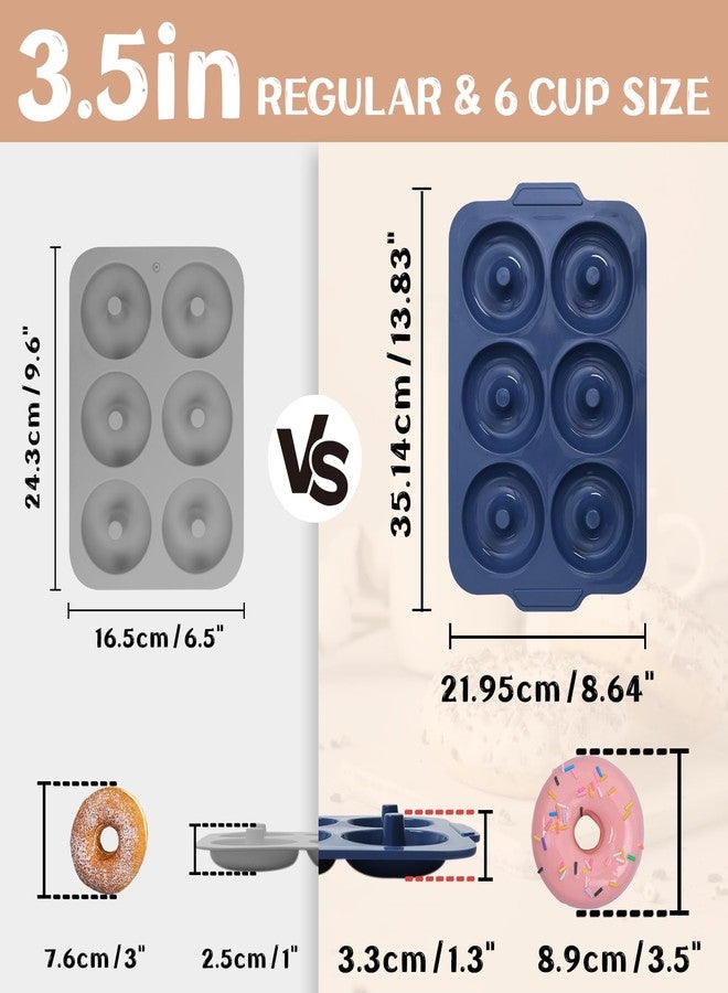 Vnray Nonstick Silicone Donut Pan: 3.5 Inch Doughnut Pan with Metal Frame - Silicone Donut Molds for Baking Gluten Free Glazed Vegan Protein Donuts Bagel - for Oven Kitchen - Home Bakers Housewife - Image 2
